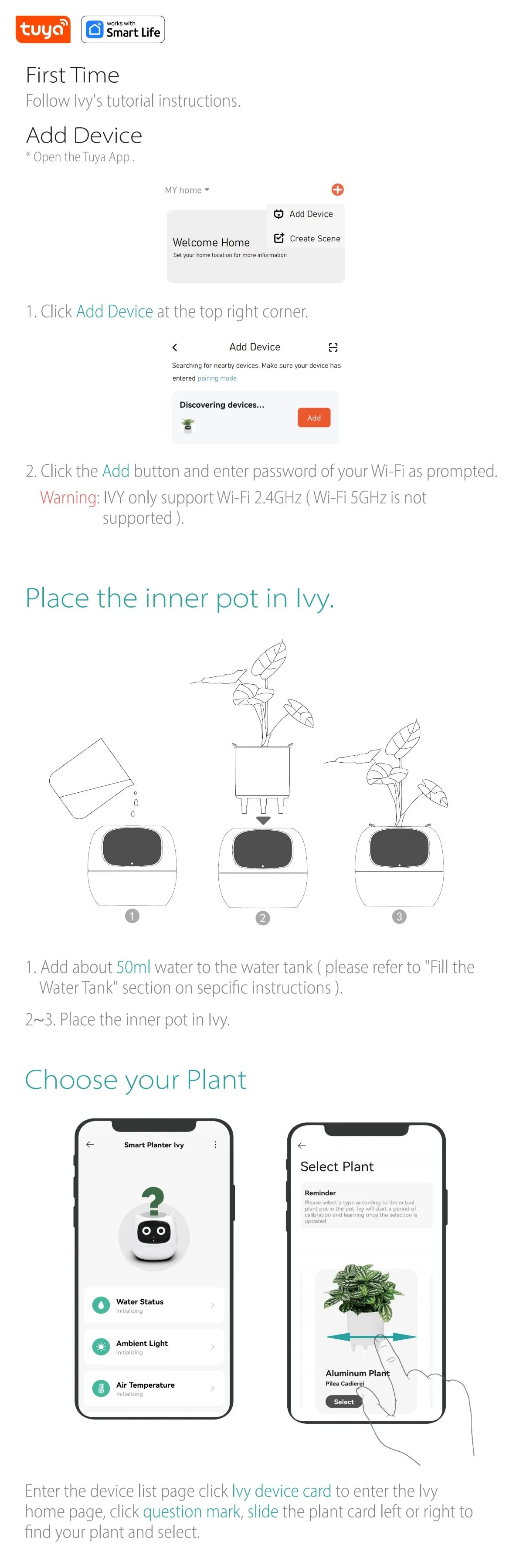 Tuya Ivy Smart Planter, 49 Expressions,7 sensors, Make Raising Plants Easy & Fun