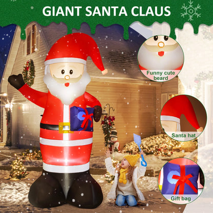 7FT Christmas Inflatable Santa Claus Outdoor Decorations- Blow up Santa Claus with Gift Bag Built-In Leds Lighted Decor for Yard Garden Lawn Porch Xmas Holiday Party