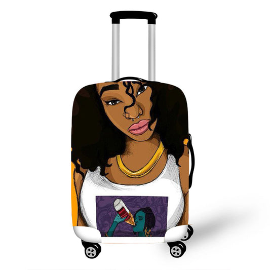 New personality African Art Girl Travel Accessories Luggage Cover Suitcase Protection Baggage Dust Cover Stretch Fabrics 18-30 inch