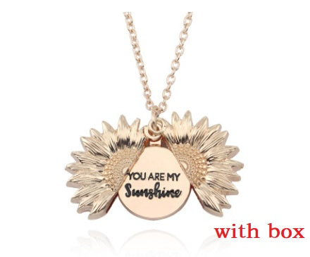 Sunflower Double Lettering Necklace