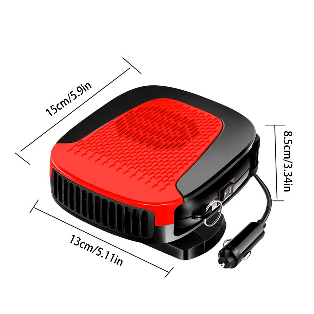 12V 150W Portable Car Heater 2-In-1 Car Cooling and Heating Windshield Defogger Defroster & Heater Current Limiting Line