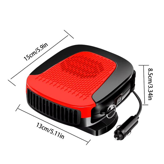 12V 150W Portable Car Heater 2-In-1 Car Cooling and Heating Windshield Defogger Defroster & Heater Current Limiting Line