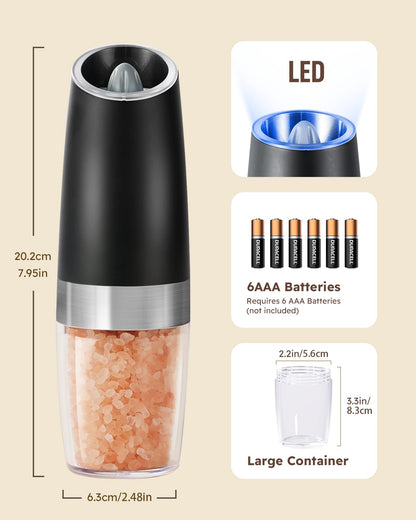 Gravity Electric Salt And Pepper Grinder Set