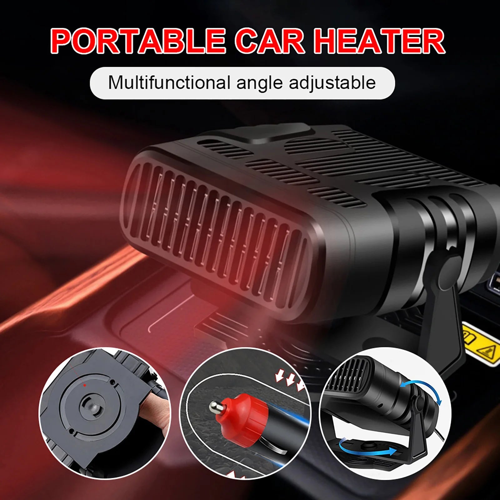 Car Heater 12V/24V 120W 200W Portable Auto Heater 2 in 1 Electric Cooling Heating Fan Auto Windshield Defroster Demister Heater