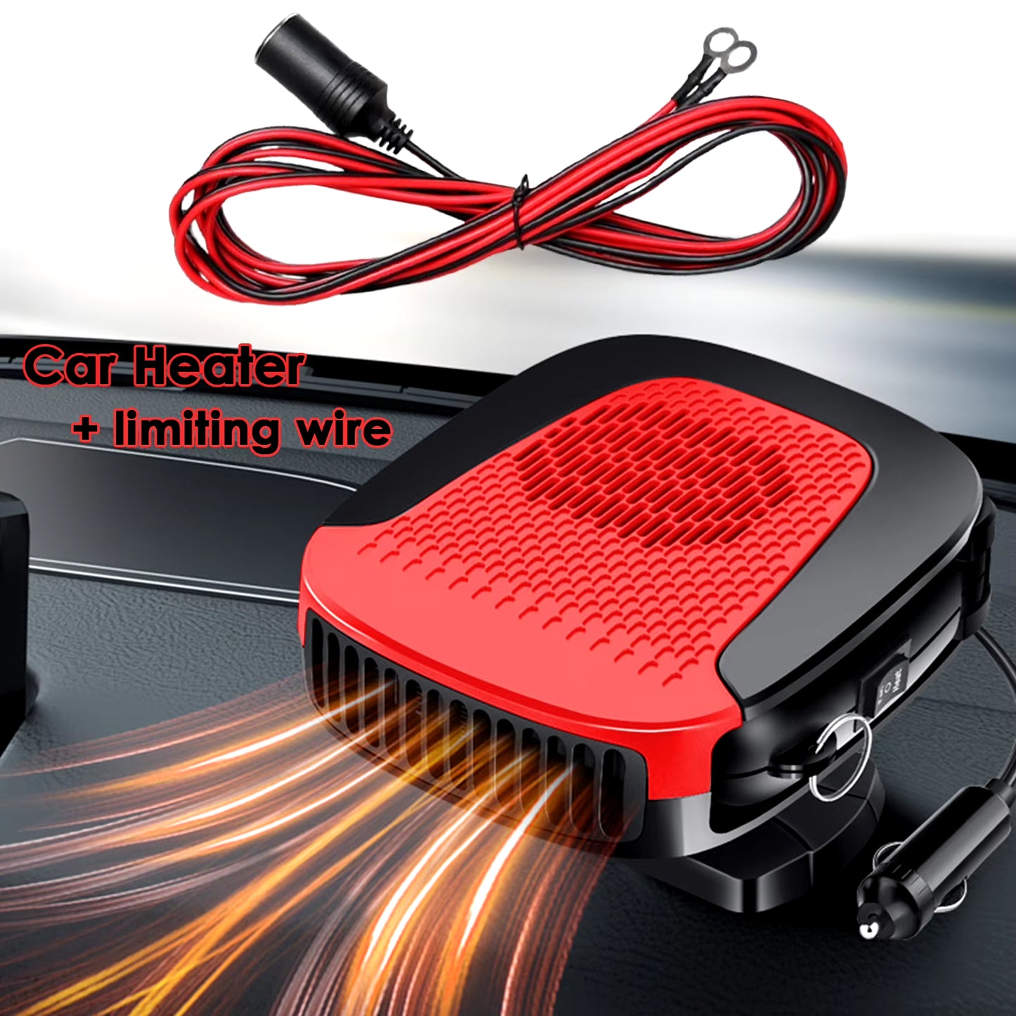 12V 150W Portable Car Heater 2-In-1 Car Cooling and Heating Windshield Defogger Defroster & Heater Current Limiting Line