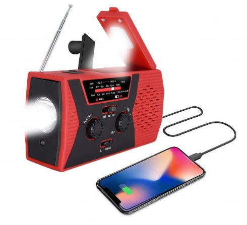 5 in 1 Outdoor Portable Solar Crank AM FM Radio