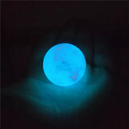 35mm Blue Luminous Quartz Crystal Sphere Ball Glow In The Dark Stone Glowing Stone For Halloween Accessories 1pcs