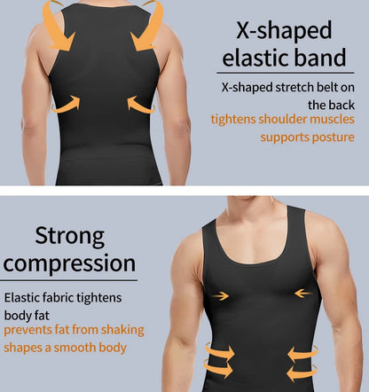 Men's Slimming Body Shaper Corset Vest Shirt Compression Abdomen Tummy Belly Control Waist Cincher Slimming Underwear Dropship