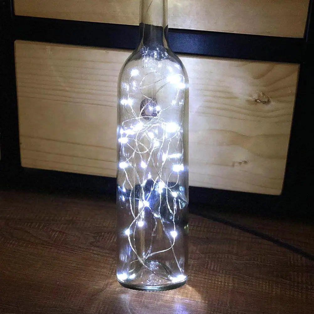 Solar Cork Led Copper Wire Bottle Lights Outdoor Garden Lamp