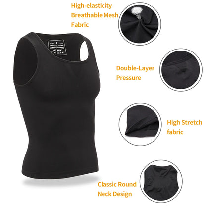 Men's Slimming Body Shaper Corset Vest Shirt Compression Abdomen Tummy Belly Control Waist Cincher Slimming Underwear Dropship