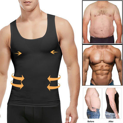 Men's Slimming Body Shaper Corset Vest Shirt Compression Abdomen Tummy Belly Control Waist Cincher Slimming Underwear Dropship