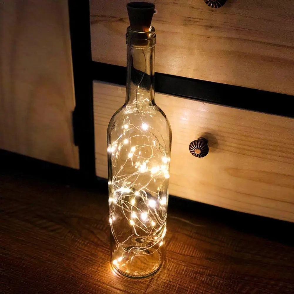 Solar Cork Led Copper Wire Bottle Lights Outdoor Garden Lamp