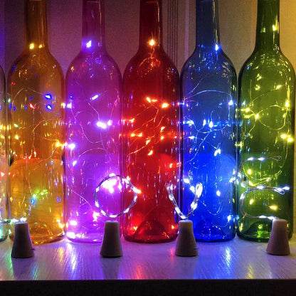 Solar Cork Led Copper Wire Bottle Lights Outdoor Garden Lamp