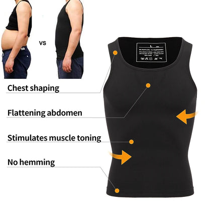 Men's Slimming Body Shaper Corset Vest Shirt Compression Abdomen Tummy Belly Control Waist Cincher Slimming Underwear Dropship