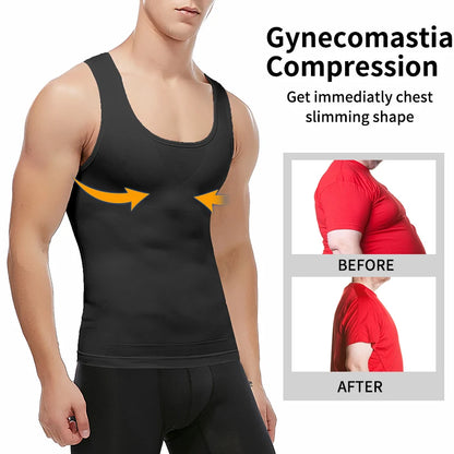 Men's Slimming Body Shaper Corset Vest Shirt Compression Abdomen Tummy Belly Control Waist Cincher Slimming Underwear Dropship