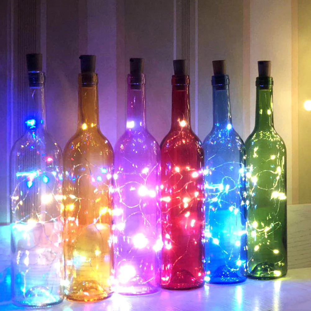 Solar Cork Led Copper Wire Bottle Lights Outdoor Garden Lamp