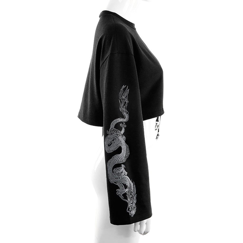 Gothic Punk Dragon Printed Hoodies