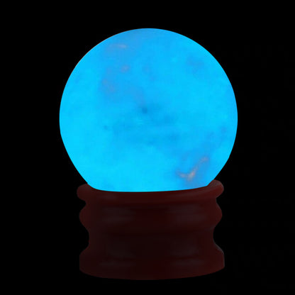 35mm Blue Luminous Quartz Crystal Sphere Ball Glow In The Dark Stone Glowing Stone For Halloween Accessories 1pcs