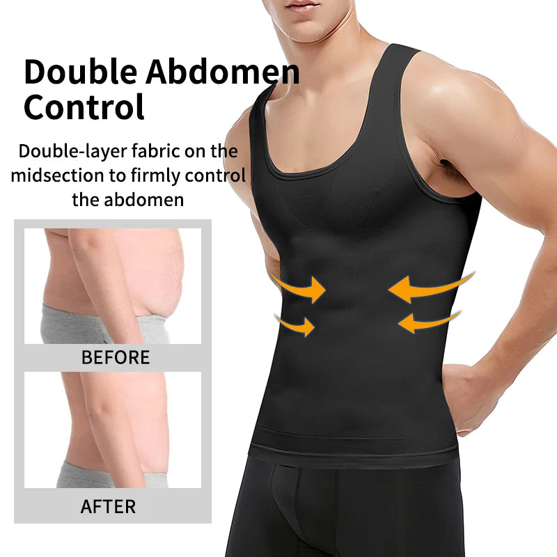 Men's Slimming Body Shaper Corset Vest Shirt Compression Abdomen Tummy Belly Control Waist Cincher Slimming Underwear Dropship