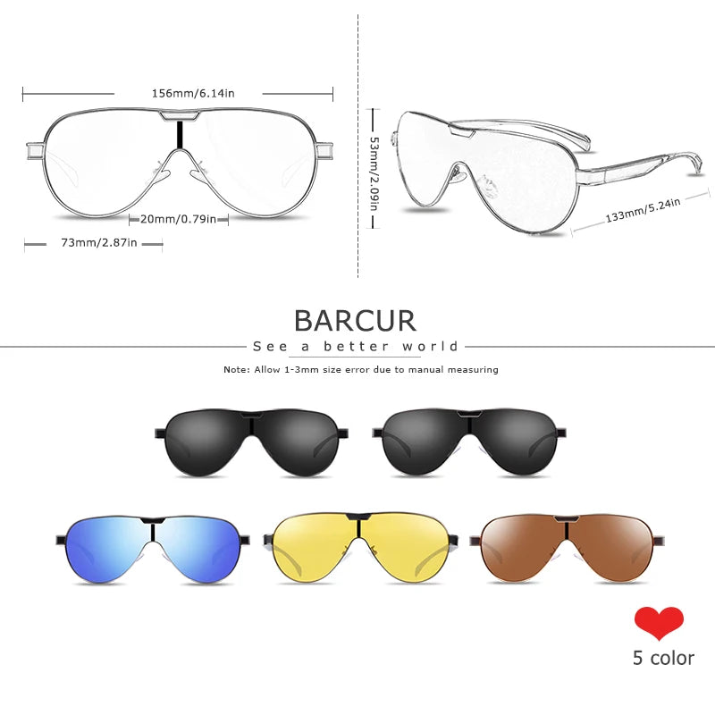 BARCUR Man Sunglasses for Men Polarized Sun Glasses