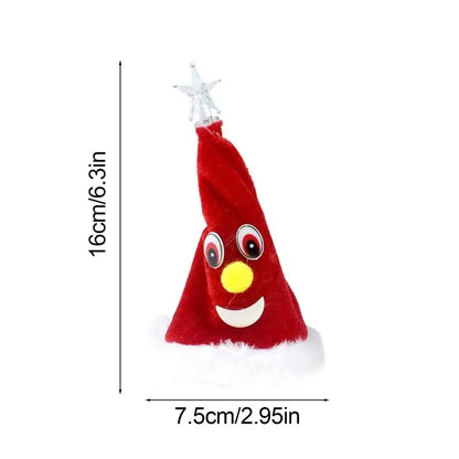 Singing Dancing Santa Hat Electric Animated Music Ornament