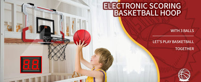 Mini Home Basketball Hoop Set With Mounted Wall Frame and Backboard