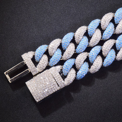 CUC 14mm Blue Zircon for Men Iced Out Miami Cuban Chain Link