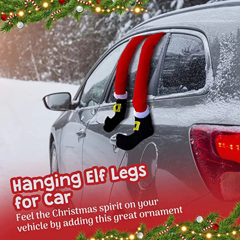 Hanging Elf Leg for Car Doors Christmas DIY