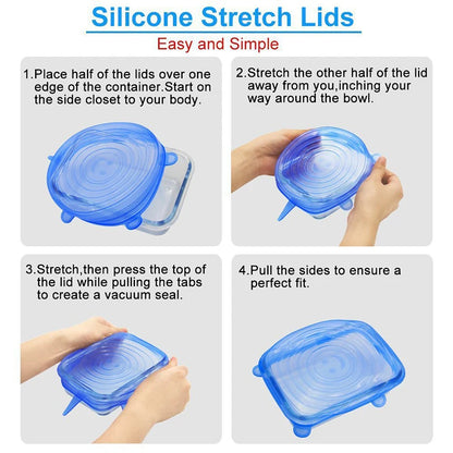 6/12/24 Reusable  Food Silicone Stretch Lids