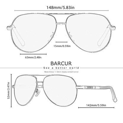 BARCUR Design Polarized Sunglasses for Men