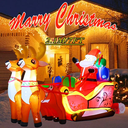 Outdoor Christmas Decoration Built-in LED Lights Inflatable Toys Xmas New Year Indoor Props Home Party Gift Yard Garden Decors