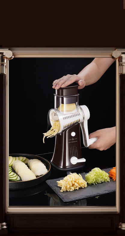 LFGB Certificated Hand Rotary Vegetable Cutter Energy Saving Potato Slicer Safely Onion Crusher Chopper for Kitchen Accessories