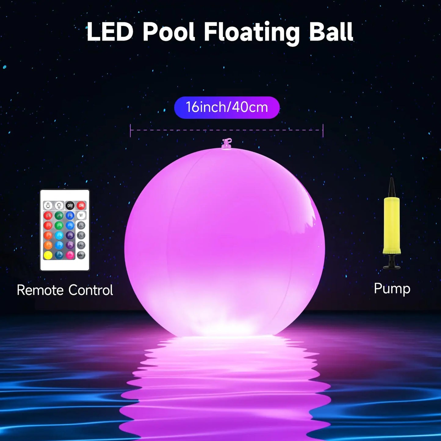 2PCS Floating Pool Lights,40"