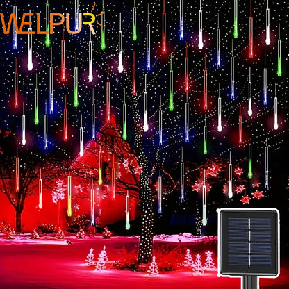 Solar Meteor Shower Rain Lights Waterproof Christmas Holiday Lighting Decor