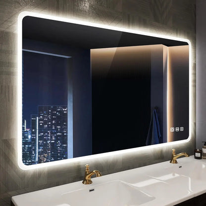 LED-Bathroom-Mirror Wall-Mounted with Bluetooth Speaker, 3 Color Waterproof