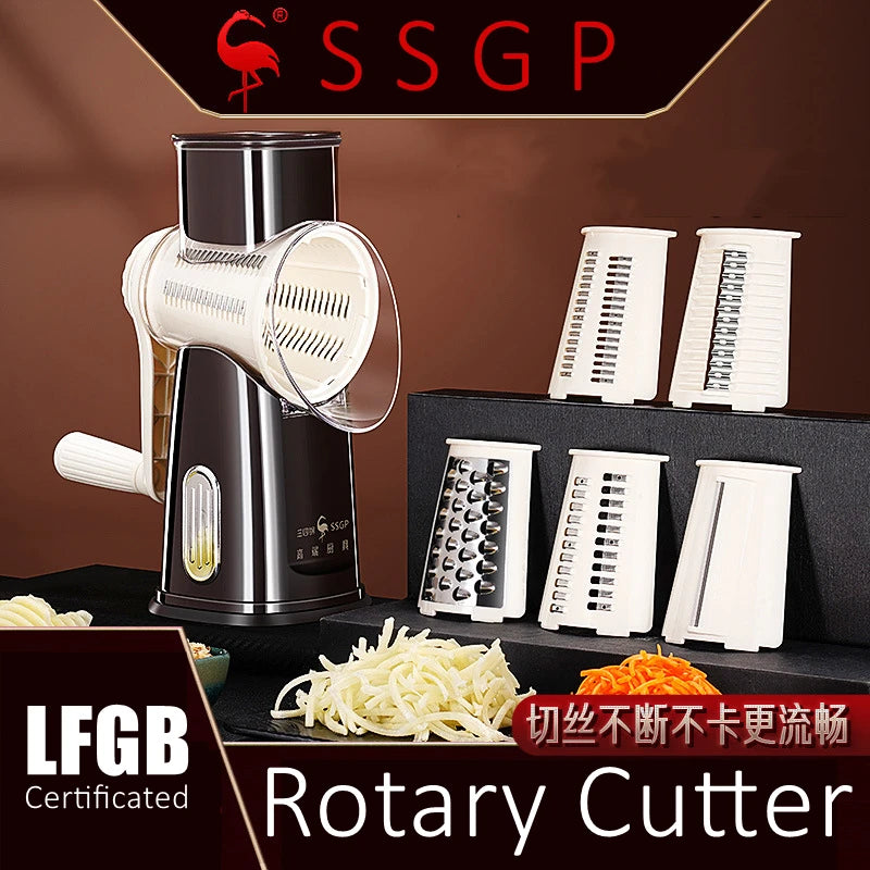 LFGB Certificated Hand Rotary Vegetable Cutter Energy Saving Potato Slicer Safely Onion Crusher Chopper for Kitchen Accessories