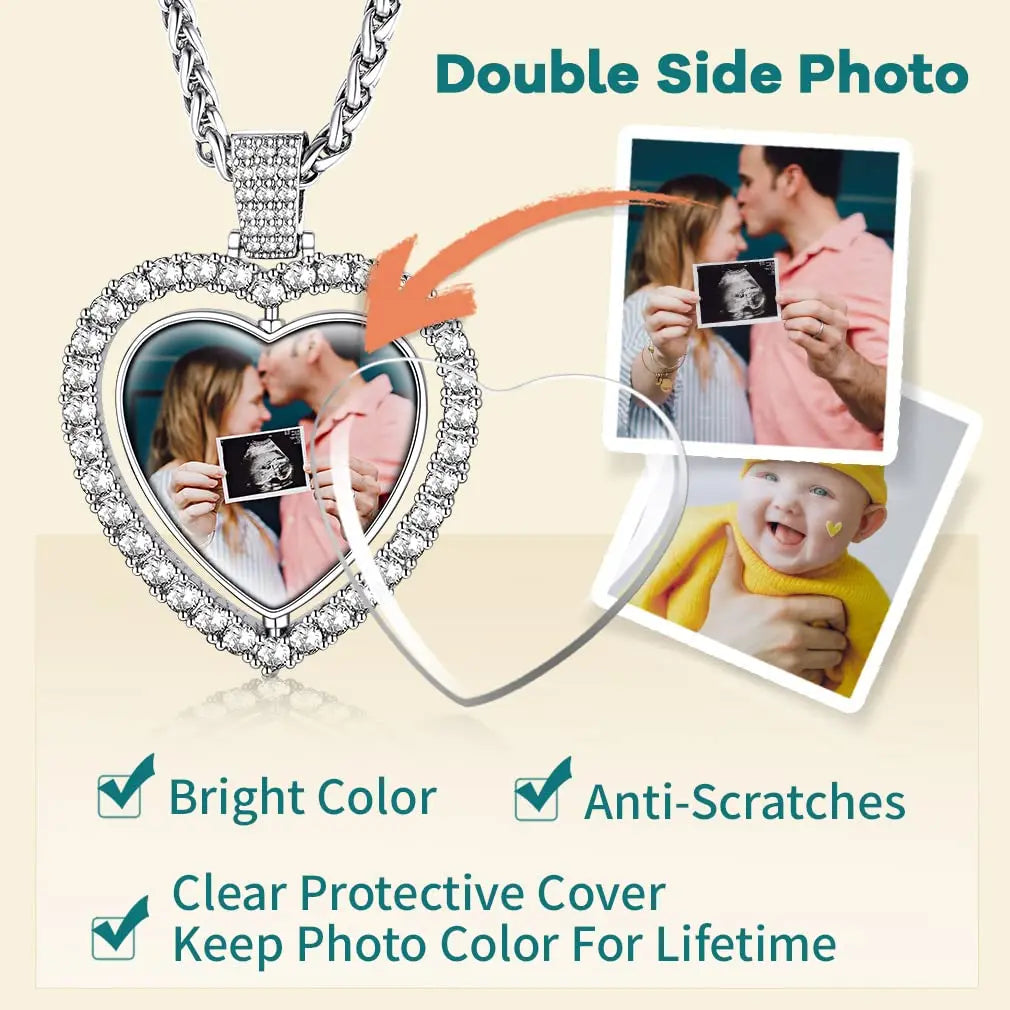 Customized Heart Photo Necklace™(Rotatable)