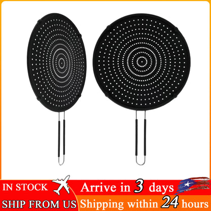 Splatter Screens Silicone Cooking Screen Pan Cover with Foldable Handle Multi-purpose Heat Insulation Splash Guard Cooling Mat