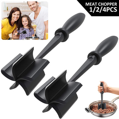 Non Stick Meat Chopper with Handle Meat Masher Heat Resistant Multifunctional Hamburger Chopper Beef Masher for Home Kitchen