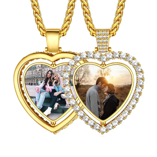 Customized Heart Photo Necklace™(Rotatable)