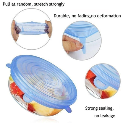 6/12/24 Reusable  Food Silicone Stretch Lids