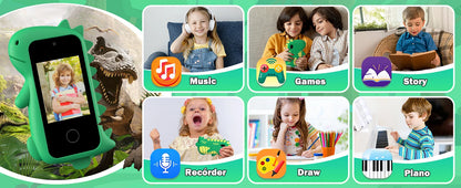 Kids Phone for Girls, Kids Cell Phone Touchscreen Learning Toys Gifts for 3-8 Year, Kids Smart Phone Dual Camera with 32GB Card