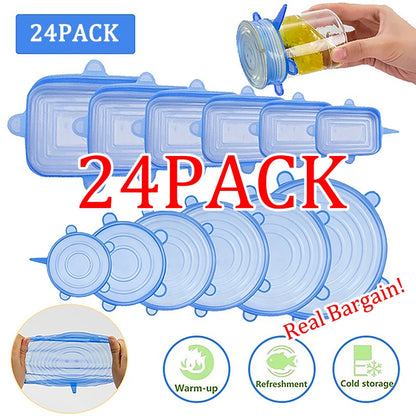 6/12/24 Reusable  Food Silicone Stretch Lids