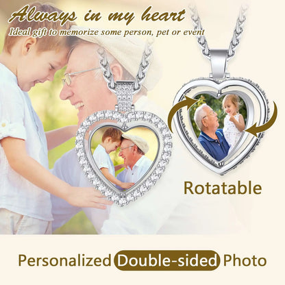 Customized Heart Photo Necklace™(Rotatable)