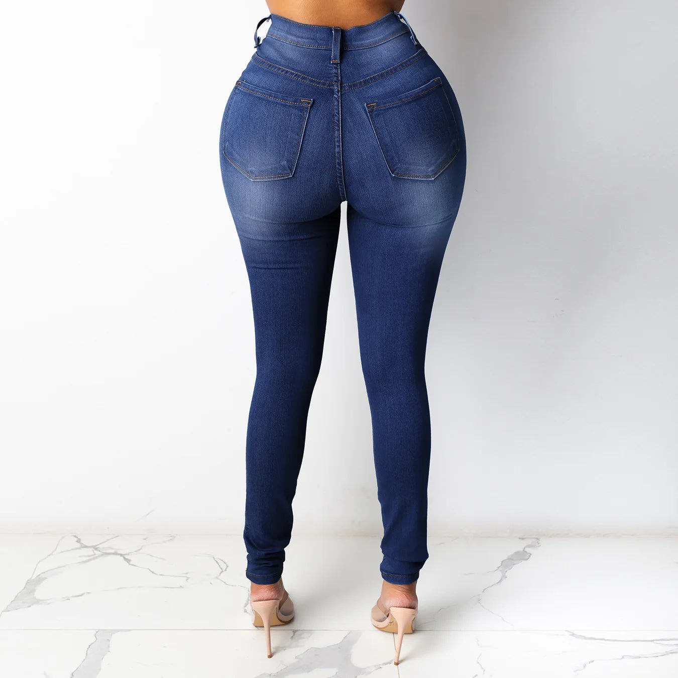 2022 Spring New 5 Colors High Waist Thin Jeans For Women Fashion Casual Slim Elastic Denim Pencil Pants S-3XL Drop Shipping