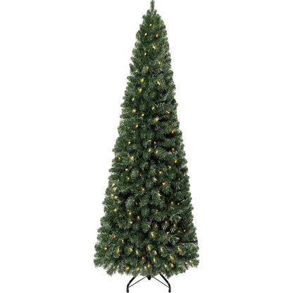 Artificial Christmas Tree w. 1102 Branch Tips, 350 Warm Lights and Metal Stand