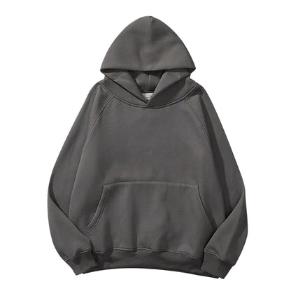 New Streetwear Hoodie Solid Color Basic Fleece Loose Black Hoodie Long Sleeve Pocket Sweatshirt For Women Hoodies