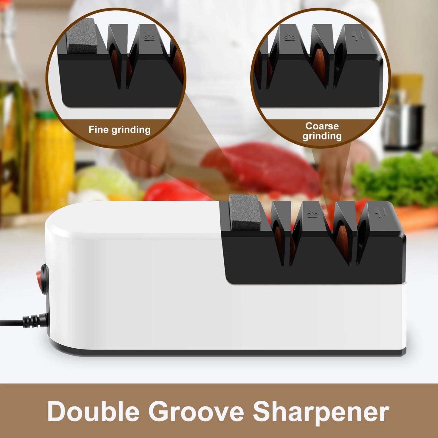 2Pc Electric Knife knife sharpener professional blade Eco-Friendly kitchen gadgets ceramic razor blade Electric Cutter Sharpener