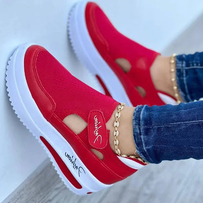 Red Sneakers Women Woman Tennis Canvas Shoe Female Casual Ladies Sport Platform Sneaker Hollow Out Shoes