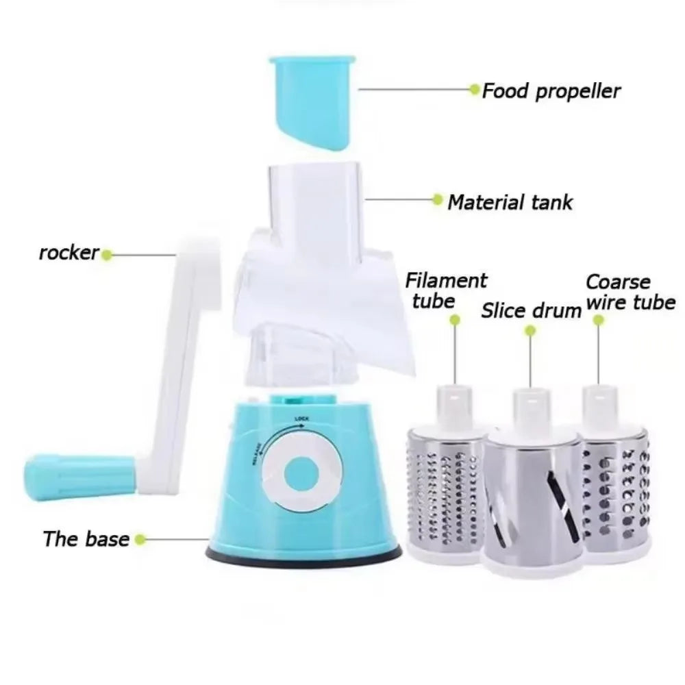 Manual Rotary Grater For Cheese And Vegetable Potato Slicer Mandoline Chopper Stainless Steel Cutter Kitchen Accessorie Tools